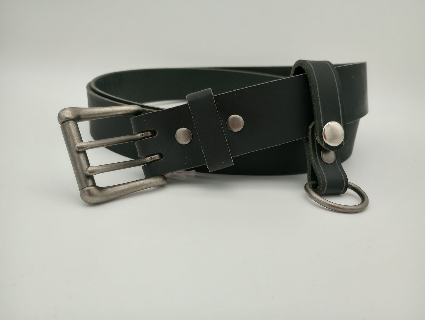 Black 1-1/2" Water Buffalo Basic Leather Belt