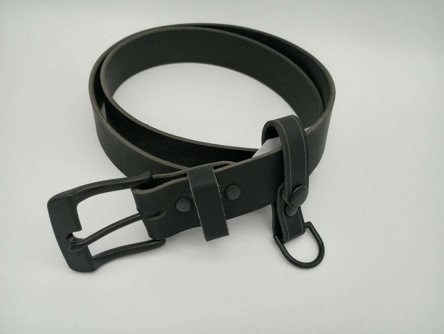 Black 1-1/2" Water Buffalo Basic Leather Belt