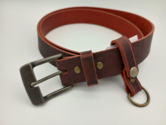 Oxblood 1-1/2" Water Buffalo Basic Leather Belt